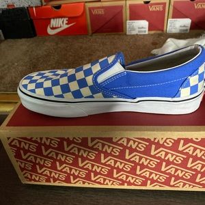 Blue checkered vans